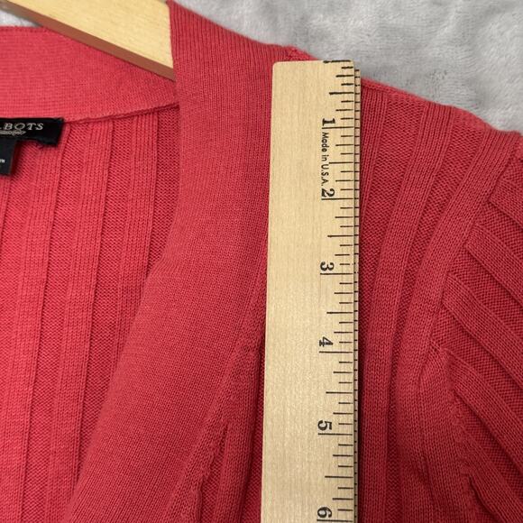 Talbots Sweater Womens Large Button Front Ribbed Cardigan Pockets Lightweight - Picture 8 of 9